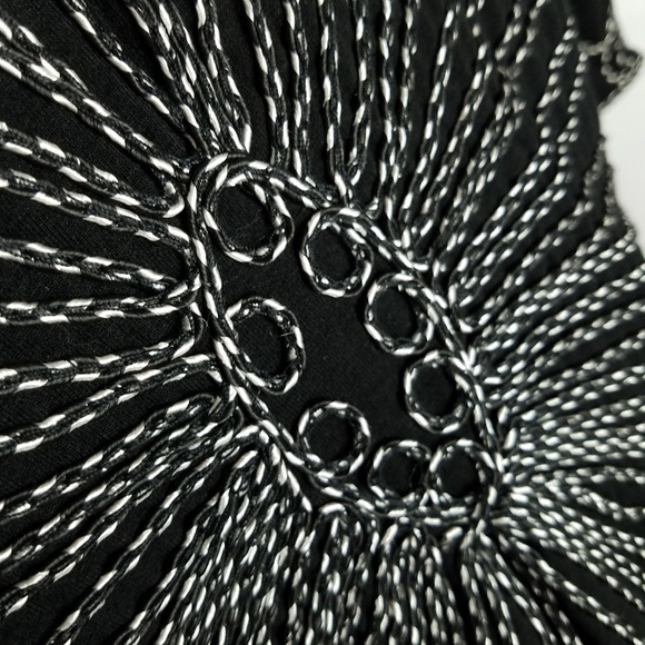 Objects D'art‎ sweater black floral cord design Lge - Picture 4 of 6